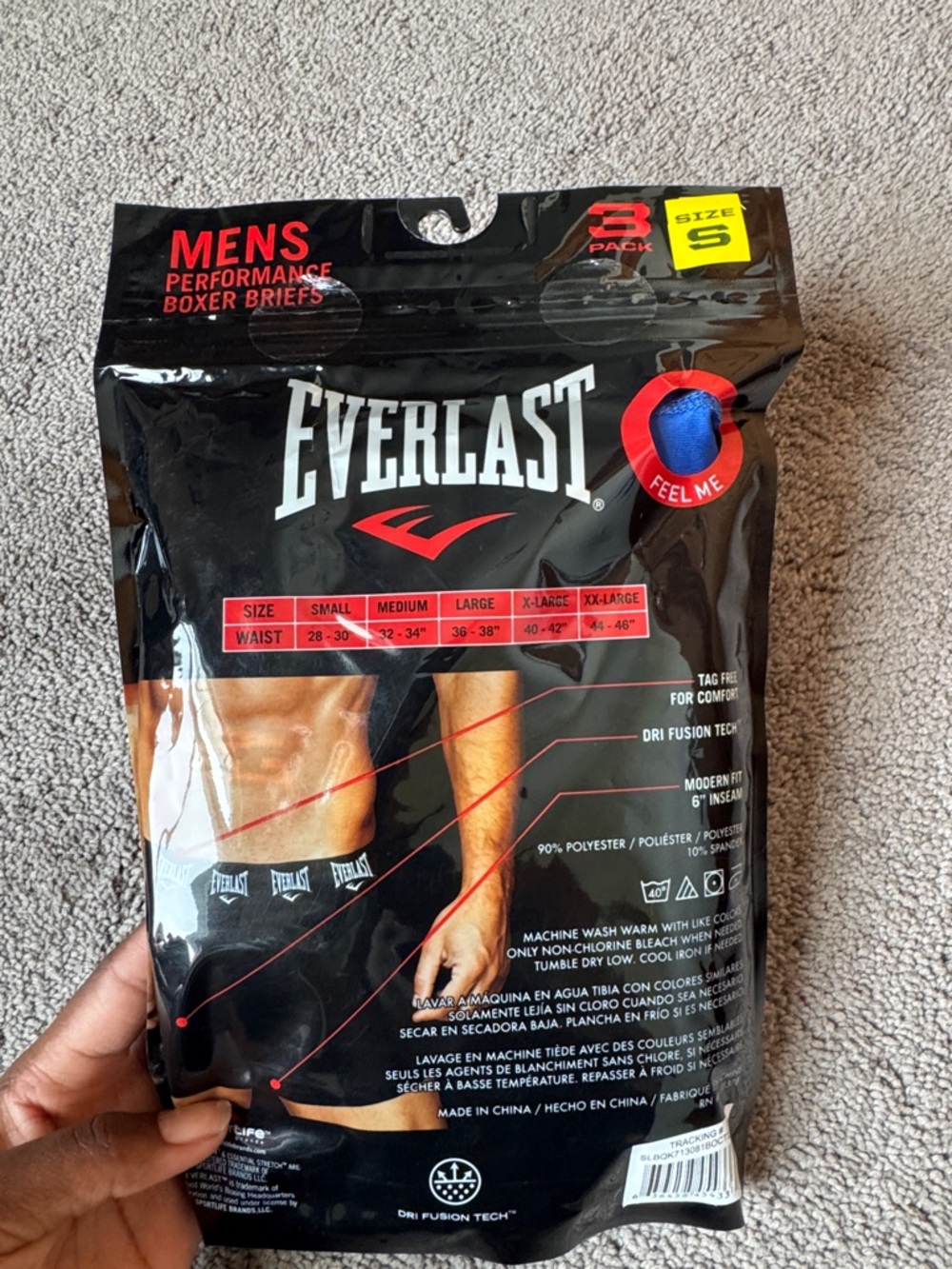 Everlast Men’s Boxer Briefs 3 Pack SIZE S Performance Breathable Stretch NWT - Picture 4 of 5
